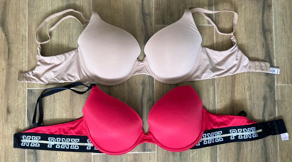 Victoria's Secret Bra Red and Beige Padded Push Up Everyday Casual